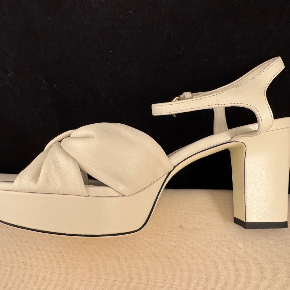 New In Box Jimmy Choo Heloise 80 White Suede Platform Sandals Size 39 - Picture 8 of 10